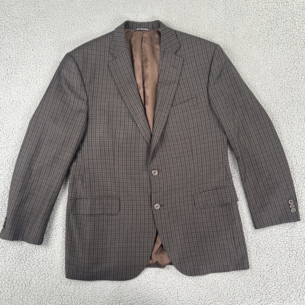 Jack Victor Exclusive Collection Blazer Men 44R Plaid E.Thomas Wool Cashmere